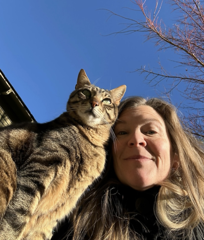 Arty & Maya in deep winter sun, 2024